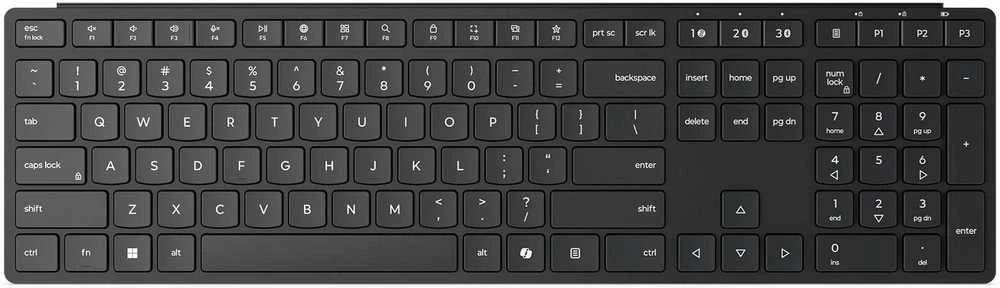 Lenovo Wireless Multi-Mode Pro 6000 klaviatūra Home/Office RF belaidė + Bluetooth QWERTY US English Juodas