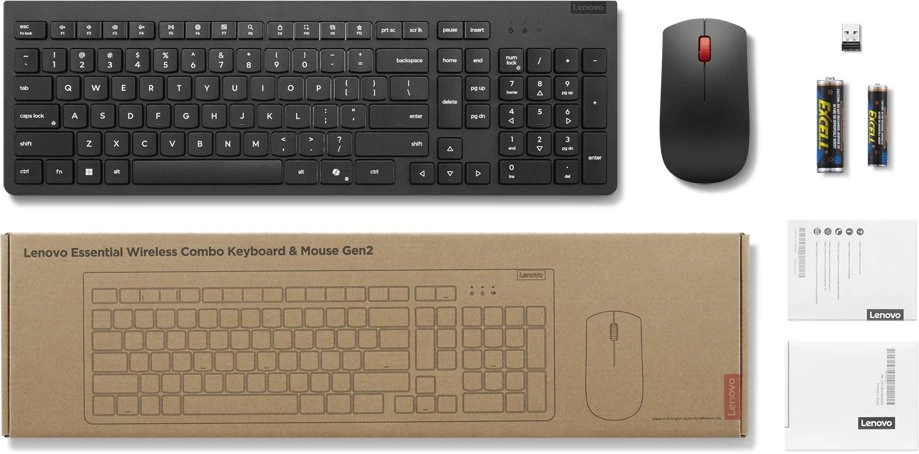 Klaviatūra ir pelė Combo Lenovo Essential Belaidis rinkinys Gen 2 (4X31R64467) QWERTZ