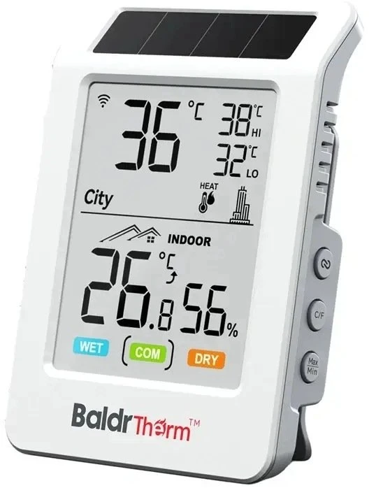 „Rainpoint BALDRTHERM HCS596WB“ saulės energija varomas „Wi-Fi“ termohigrometras