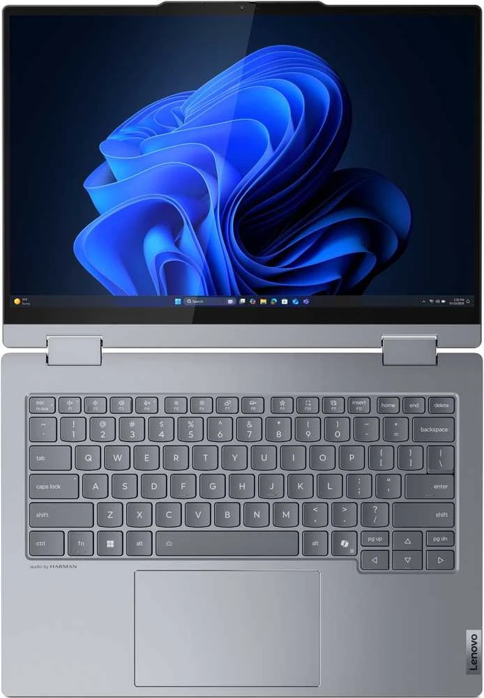 Lenovo ThinkBook 14 2-in-1 G5 IAU Intel Core Ultra 7 255U Hybrid (2-in-1) 35.6 cm (14") Jutiklinis ekranas WUXGA 16 GB DDR5-SDRAM 512 GB SSD Wi-Fi 6E (802.11ax) Windows 11 Pro Swiss Pilkas
