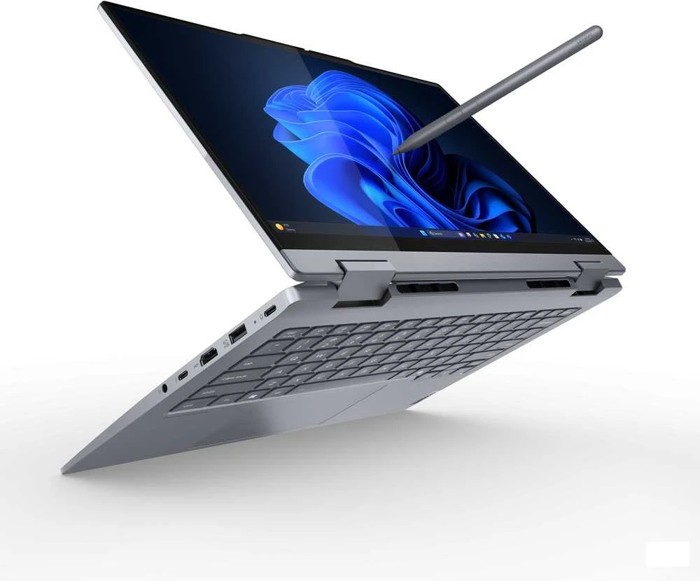 Lenovo ThinkBook 14 2-in-1 G5 IAU Intel Core Ultra 7 255U Hybrid (2-in-1) 35.6 cm (14") Jutiklinis ekranas WUXGA 16 GB DDR5-SDRAM 512 GB SSD Wi-Fi 6E (802.11ax) Windows 11 Pro Swiss Pilkas