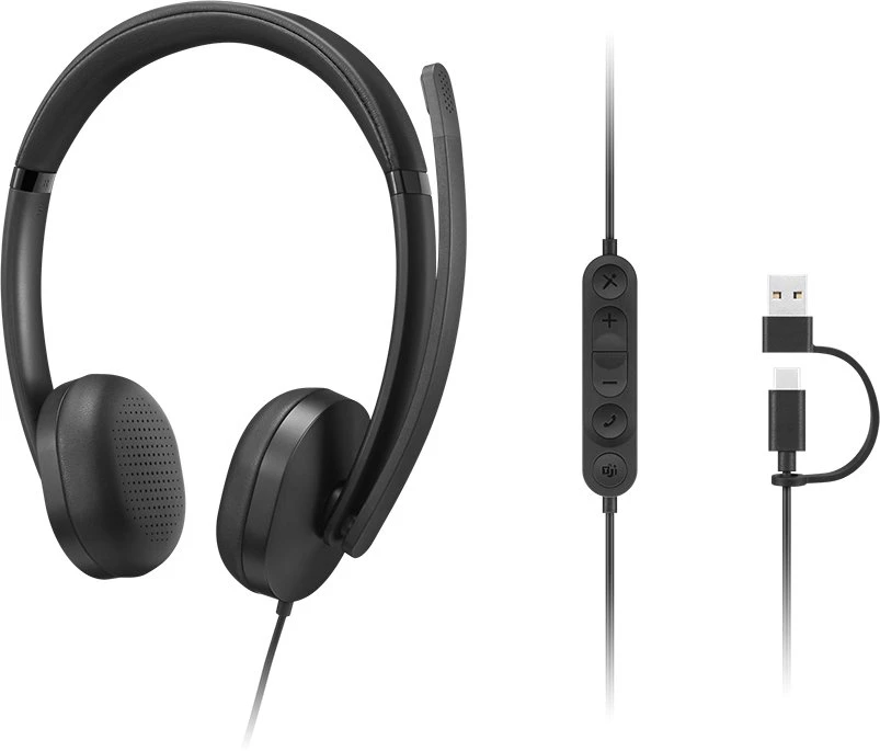 Lenovo su laidu VoIP Ausinės 5000 (Teams) | Su mikrofonu | USB Type-A, USB Type-C | Juodas