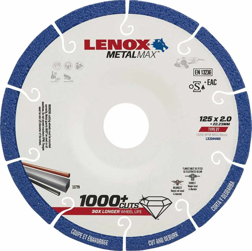IRWIN MET SHIELD. 125 DIAM. 27 TIPO PJOVIMAS IR NUŠALINIMAS /LENOX