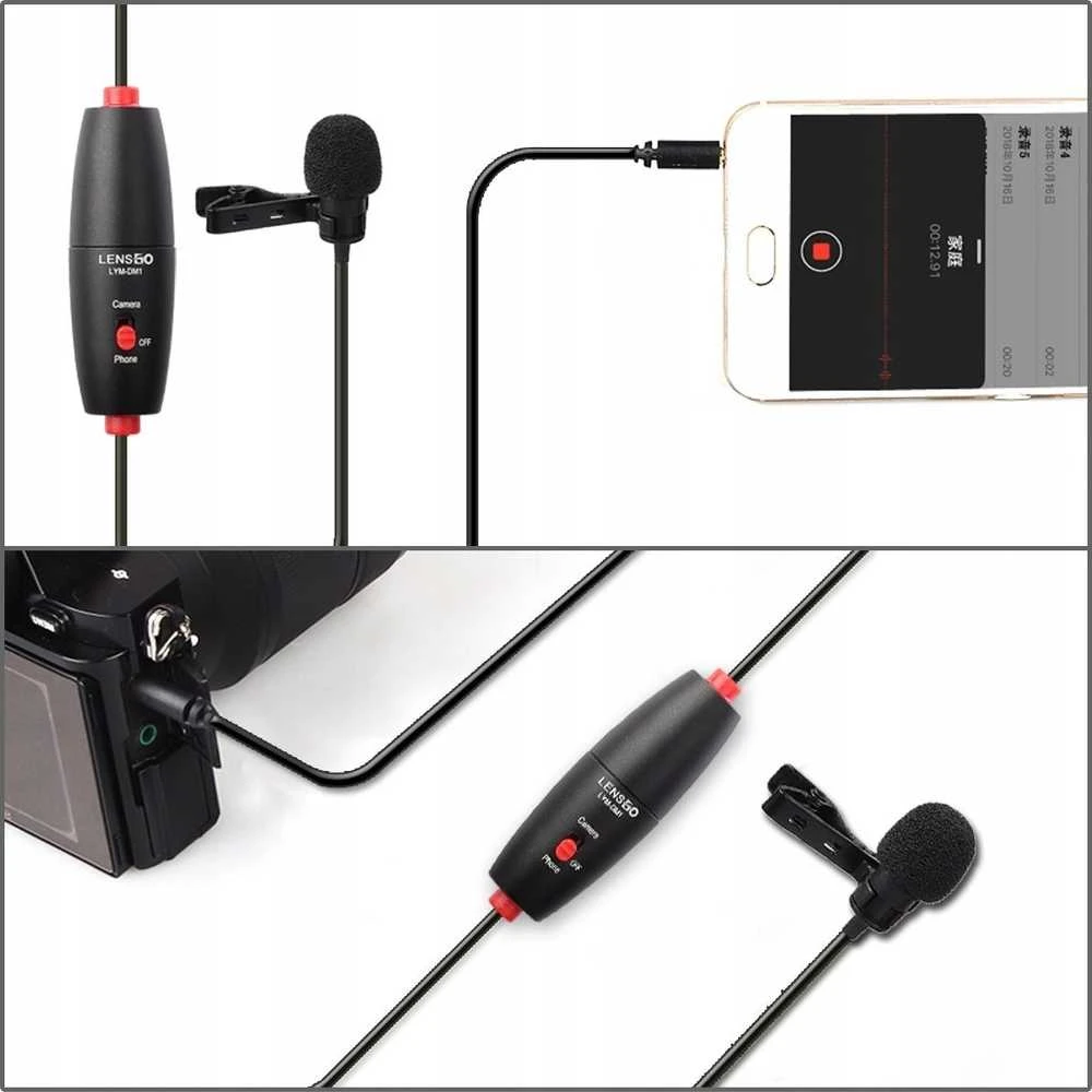 Mikrofonas LensGo Lavalier Mini Jack 3,5mm LYM-DM1 (SB8432)