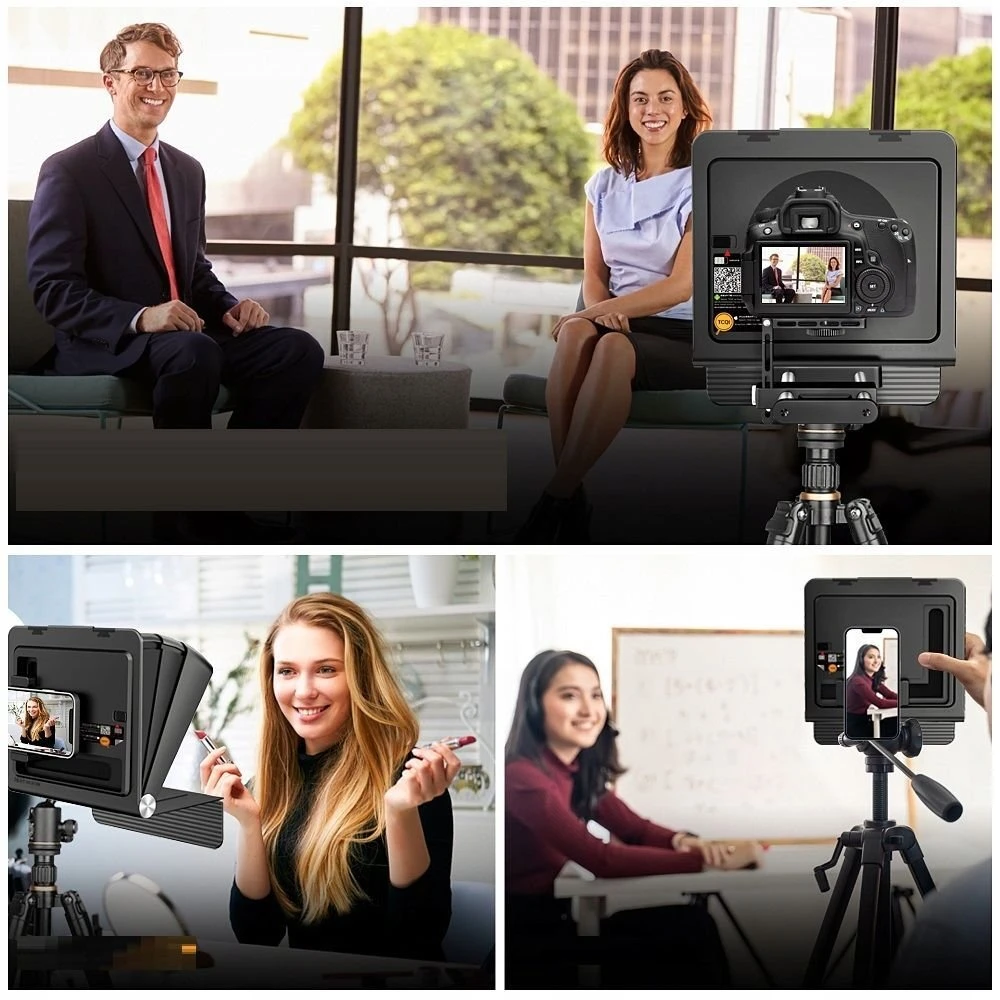 LensGo Teleprompteris Stebėjimo Monitorius „Vlog 2 viename“ DSLR Fotoaparatams ir Telefonams / TC7 II „Ultimate Kit“