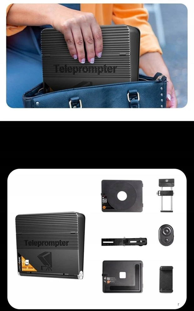 LensGo Teleprompteris Stebėjimo Monitorius „Vlog 2 viename“ DSLR Fotoaparatams ir Telefonams / TC7 II „Ultimate Kit“
