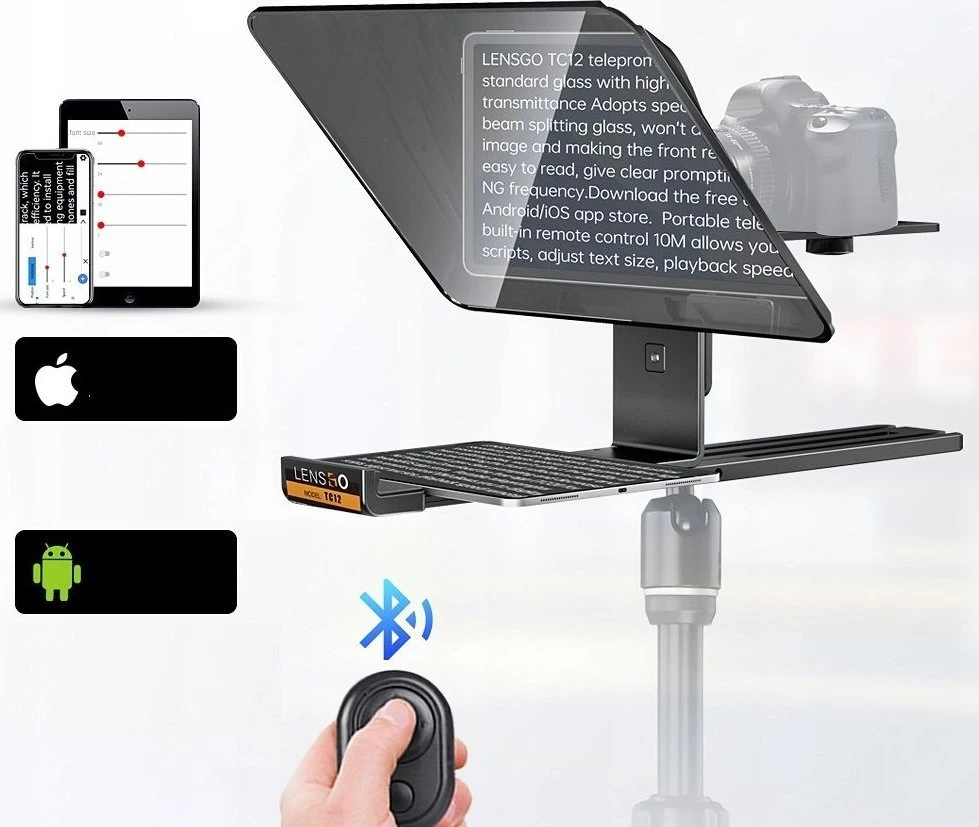 „Prompter Teleprompter Monitorius Podglądowy Vlog Na Aparat Planšetė 12,9" Lensgo / Tc12" – čia nėra lietuviškų žodžių, kuriuos reikėtų versti, nes tai produktų pavadinimas, kuriame yra prekės ženklas (Lensgo) ir modelio kodas (Tc12). Tačiau pažvelgus į tekstą, matome, kad yra lenkiškų žodžių: „Podglądowy“ (liet. „peržiūros“), „Vlog Na Aparat“ (liet. „vlog, skirtas kamerai“). Kadangi tai pavadinimas, jį reikėtų išversti taip, kad būtų aišku, kas tai per produktas, išlaikant prekės ženklo pavadinimą ir modelį. Vertimas: „Prompter Teleprompter Monitorius Peržiūros Vlog kamerai Planšetė 12,9" Lensgo / Tc12“ Tačiau galima patikslinti: „Teleprompter monitorius peržiūros, skirtas vlog kamerai, tinka planšetei 12,9" Lensgo / Tc12“ – bet kadangi tai pavadinimas, trumpas variantas būtų tinkamesnis. Geriausias variantas: „Teleprompterio monitorius peržiūrai, Vlog kamerai, planšetei 12,9" Lensgo TC12“. Vis dėlto, jei reikia tiksliai išlaikyti struktūrą, pažodžiui būtų: „Prompter Teleprompter Moni