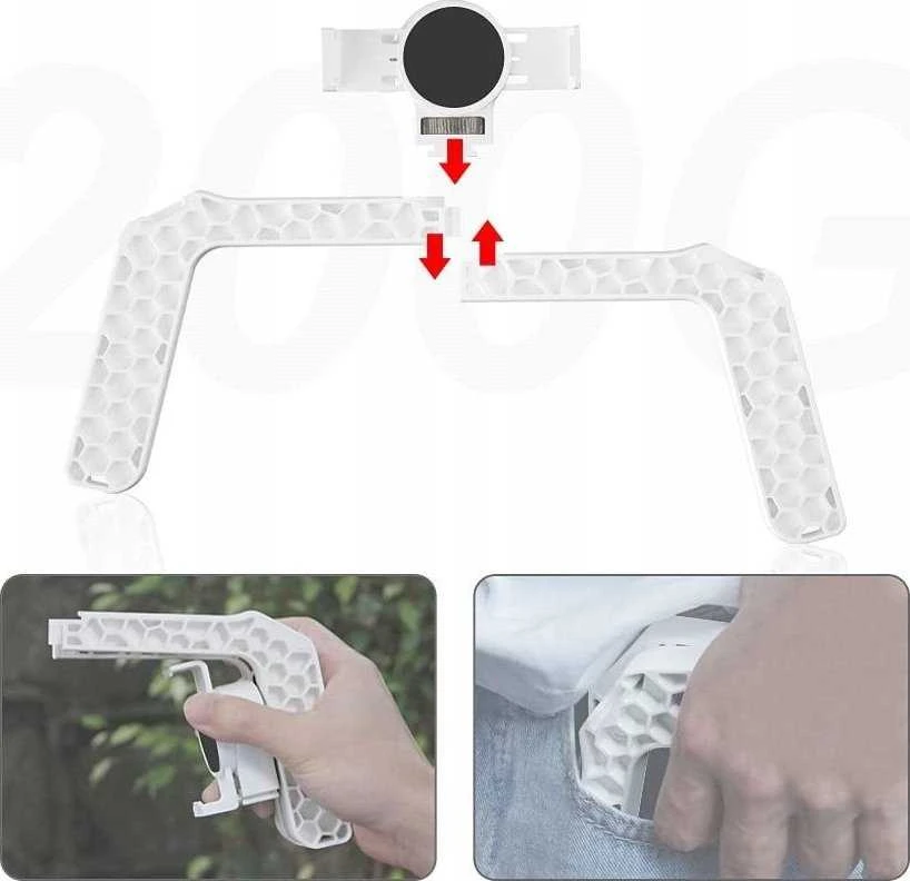 LensGo Laikiklis Grip Stabilizator do Telefonu Smartfona Telefonas 3x Stopka ISO / L3 / Baltas