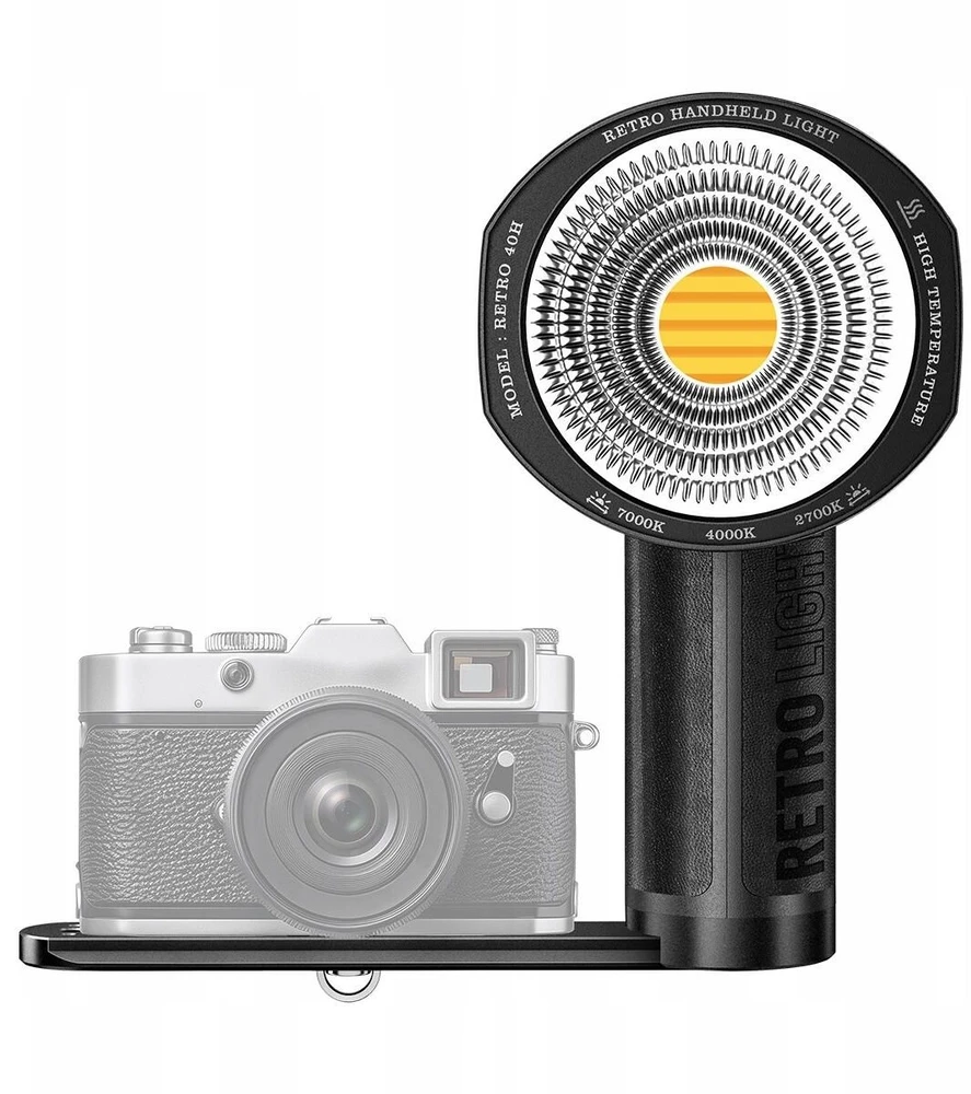 Studijinė lempa LensGo Rankinė LED lempa 40W COB Retro Foto Video 2700-7000K Telefonui Fotoaparatui / 40h