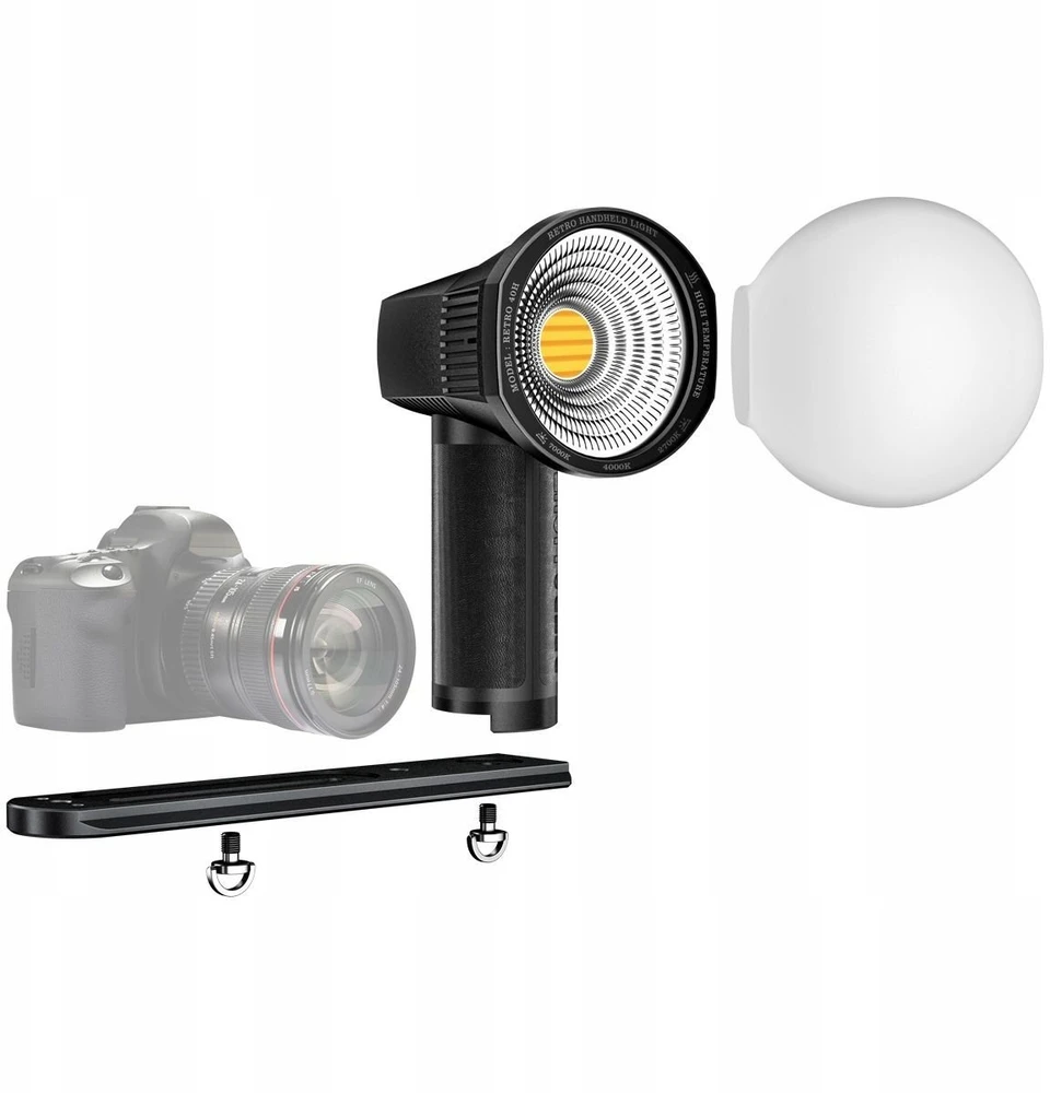 Studijinė lempa LensGo Rankinė LED lempa 40W COB Retro Foto Video 2700-7000K Telefonui Fotoaparatui / 40h