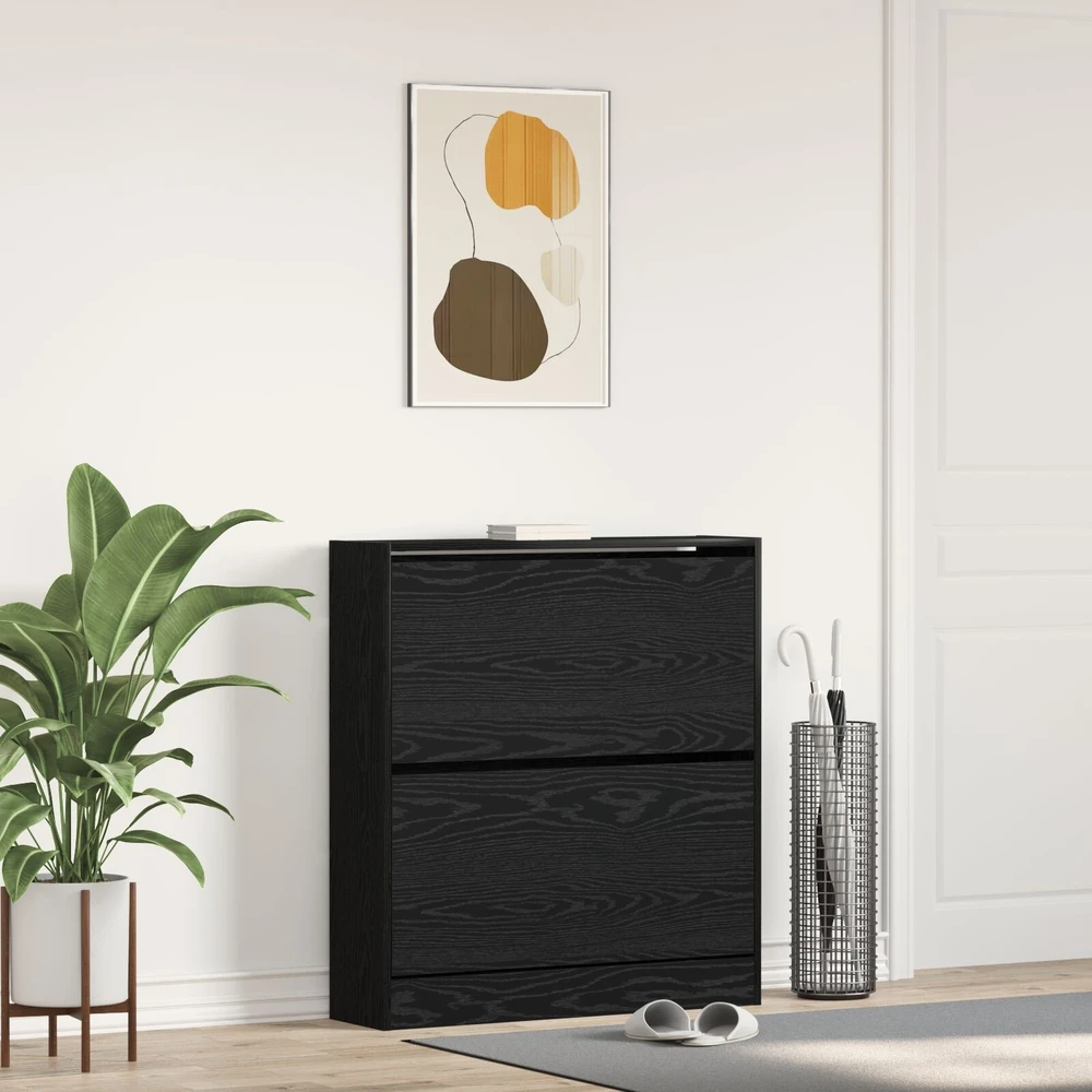 Batu skrynia 80 x 21 x 87,5 cm Apdirbta mediena Juodas ąžuolas