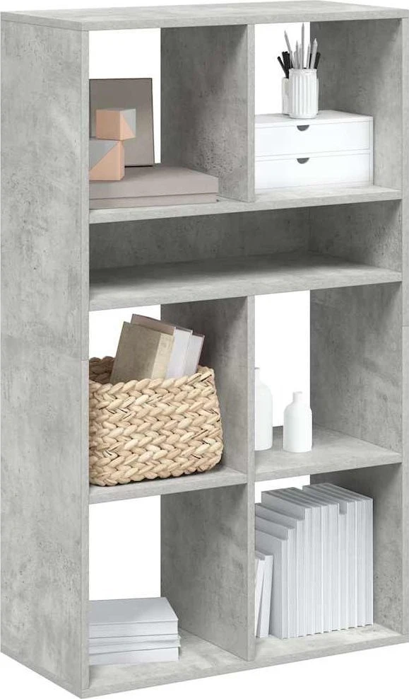 Spintelė knygoms, betono pilka, 66x31x112 cm, MDP