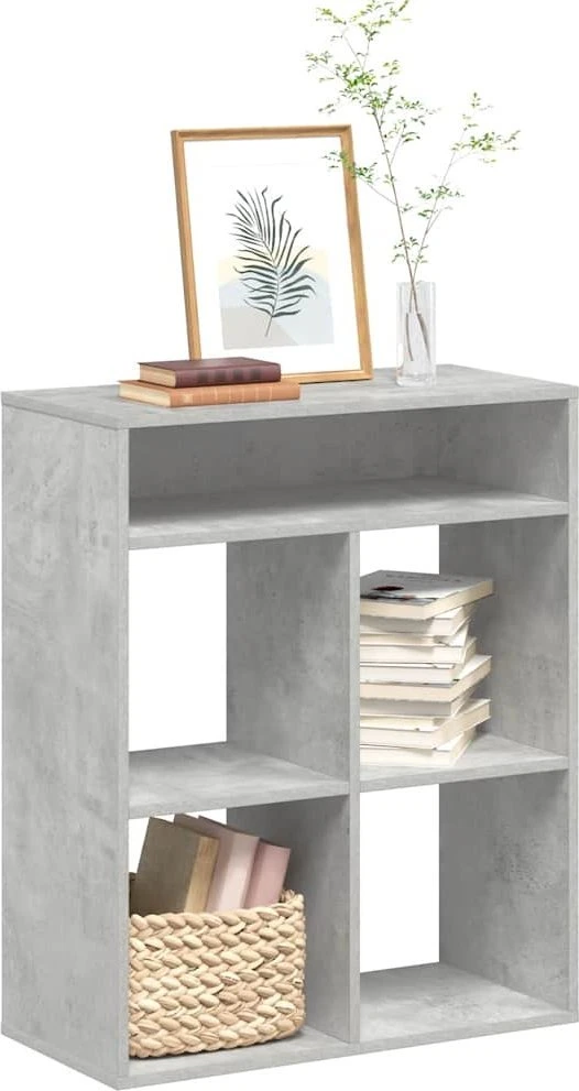 Spintelė knygoms, betono pilka, 66x31x80 cm, MDP
