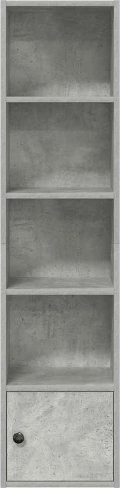 Knygų spinta, betono pilka, 31x24x127cm, apdirbta mediena
