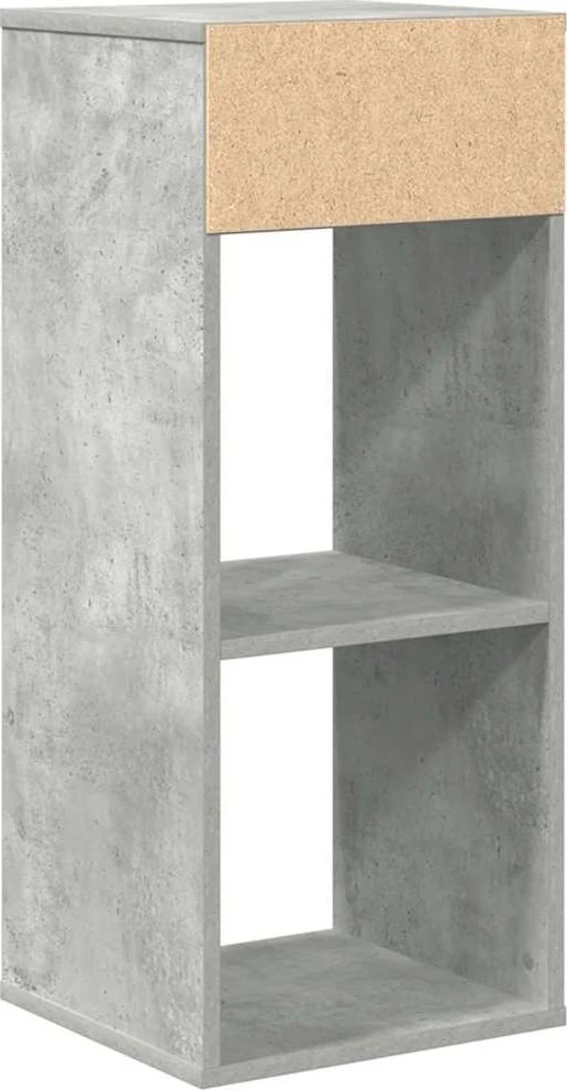 Spintelė knygoms, betono pilka, 34x31x80 cm, apdirbta mediena