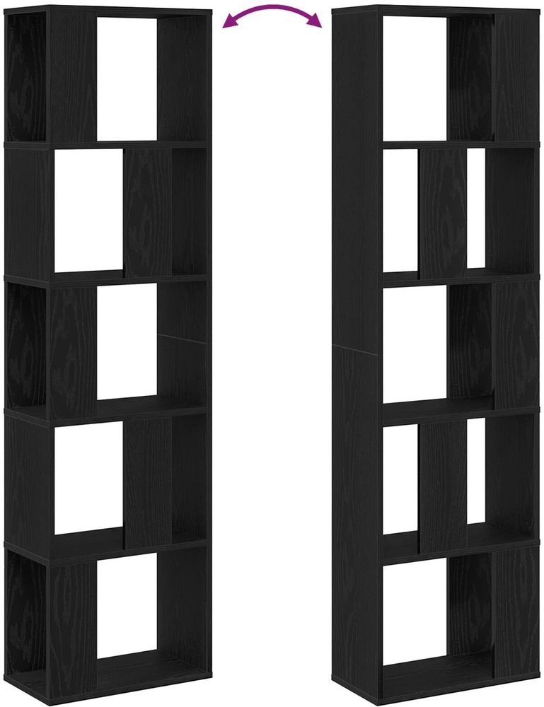 Knygų lentyna 5.0 aukštų 45 x 23,5 x 162,5 cm Juodas ąžuolas