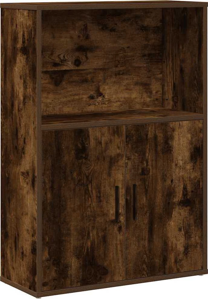 Knygų spinta, dūminio ąžuolo, 60x24x85cm, apdirbta mediena