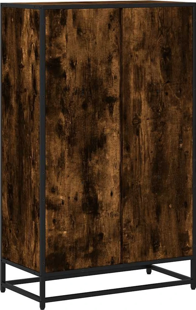 knygų spintelė rūkytas ąžuolas 65,5x33x107,5cm dirbtinė mediena