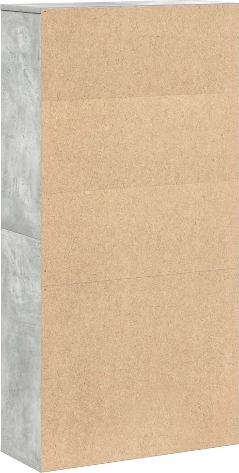 Knygų spinta, betono pilka, 60x24x120cm, apdirbta mediena