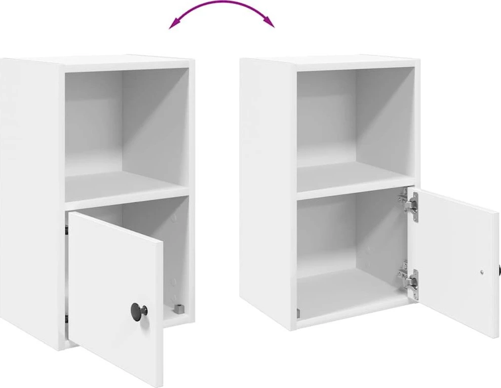 Knygų lentyna, balta, 31x24x52 cm, inžinerinė mediena