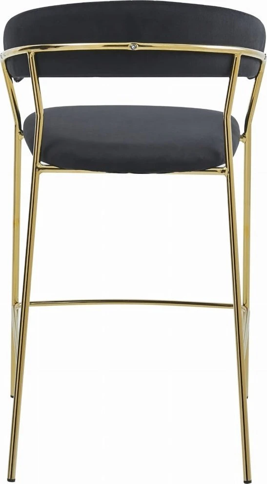 Leobert Baro kėdė BADIA, aksominė, juoda su auksinėmis kojomis, 94 cm