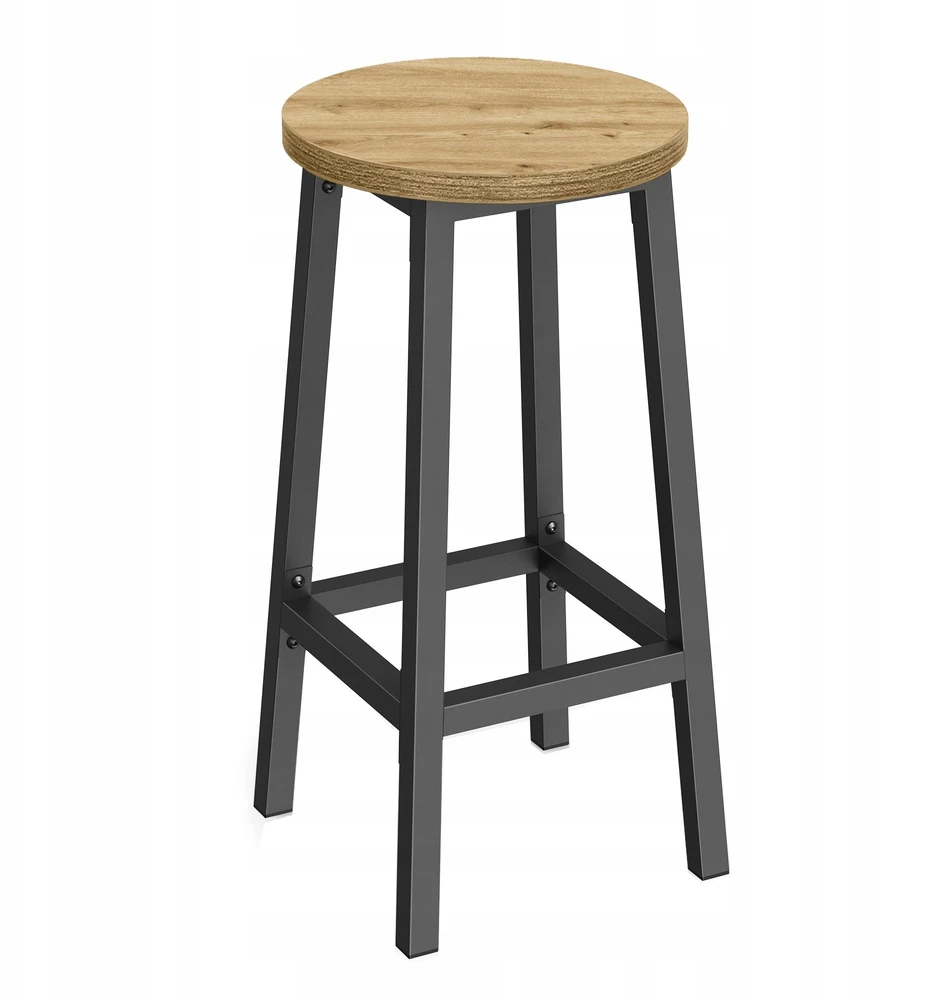Valora Baro taburetė, ąžuolo artisan ir juodos spalvos, 65 cm