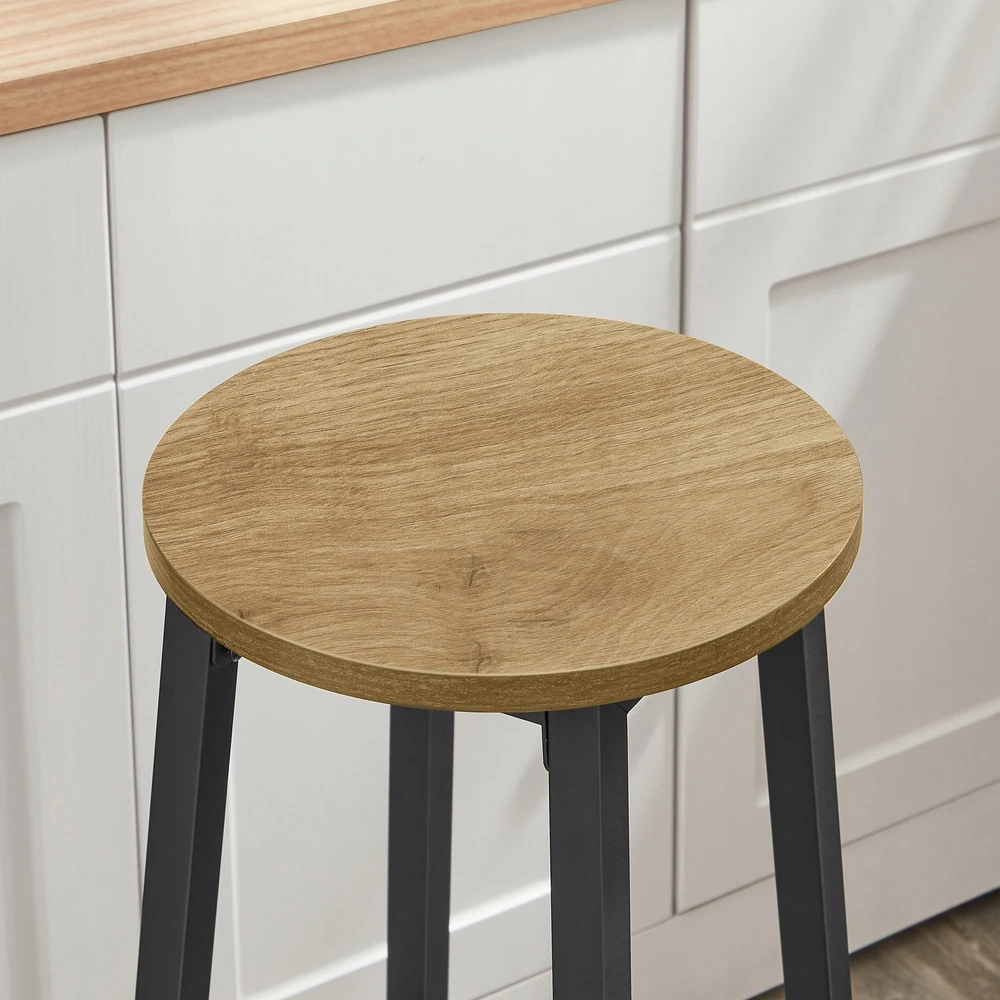 Valora Baro taburetė, ąžuolo artisan ir juodos spalvos, 65 cm