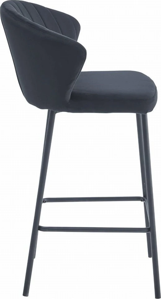 Leobert Baro kėdė GATTA su aksomine sėdyne, juoda, 90,5 cm, 2 vnt.