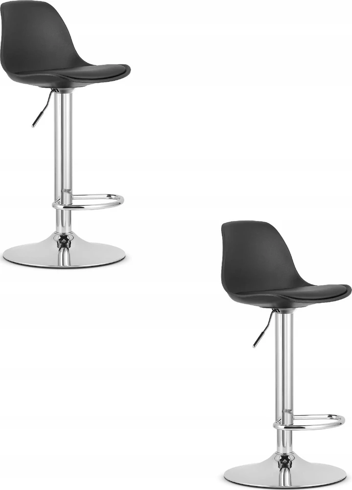 Leobert Baro kėdės HOGA, reguliuojamo aukščio, juodos, 81–102 cm, 2 vnt.