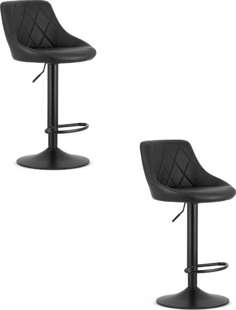 Leobert Baro kėdės KAST, reguliuojamo aukščio, pasukamos, juodos, 85–105 cm, 2 vnt.