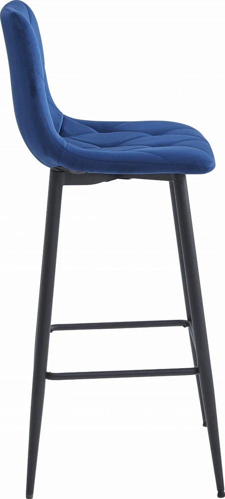 Leobert Baro kėdė su aksominiu sėdimu paviršiumi, tamsiai mėlyna, 104 cm