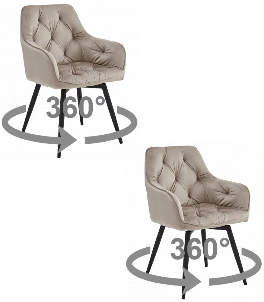 Oskar MINŠTA VELIŪRO SUKAMA KĖDĖ TAMSIAI BEIGE Svetainė Virtuvė YORK 360