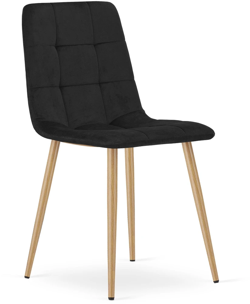 Leobert Vidaus kėdė su veliūriniu apmušalu, juoda, 87 cm, 3 vnt.