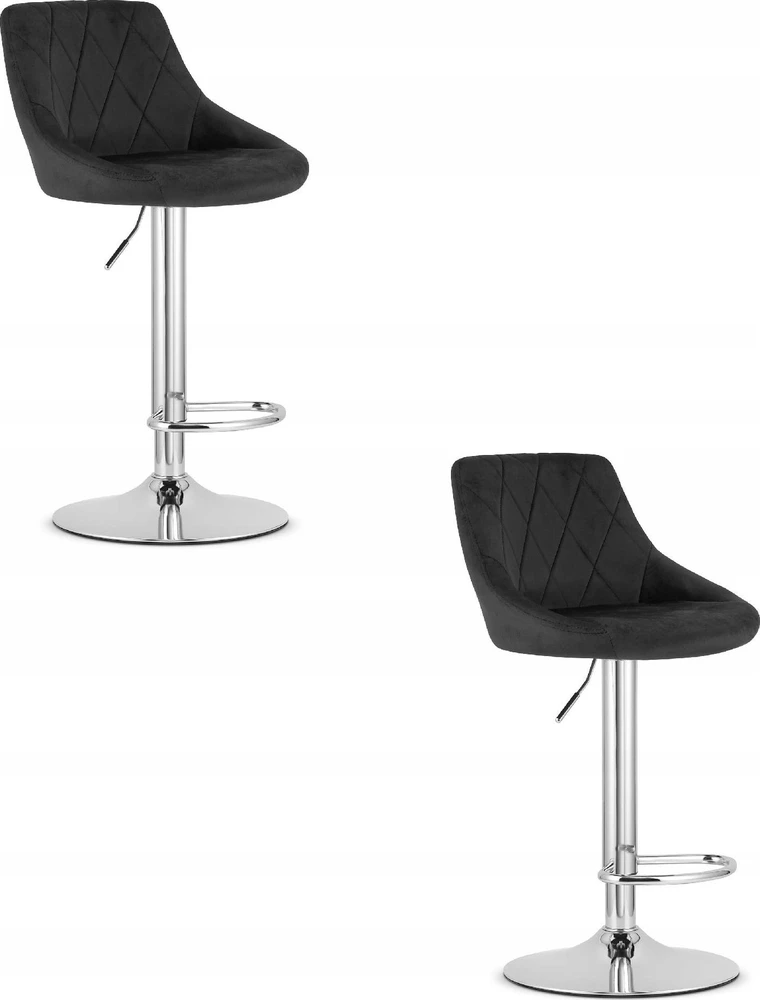 Leobert Baro kėdės KAST, reguliuojamo aukščio, juodos, 85–105 cm, 2 vnt.
