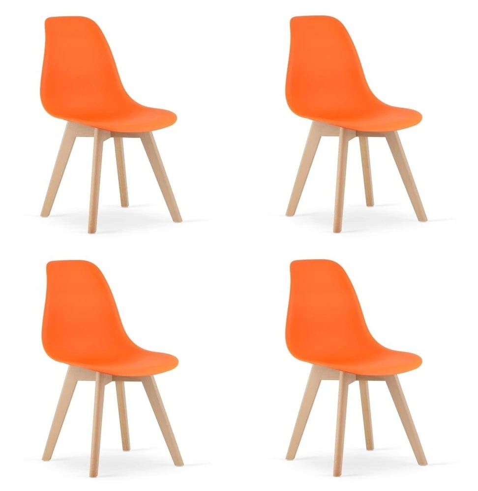 Valora Kėdžių komplektas KITO su polipropileno sėdynėmis, oranžinės spalvos, 80 × 46 × 54,5 cm, 4 vnt.