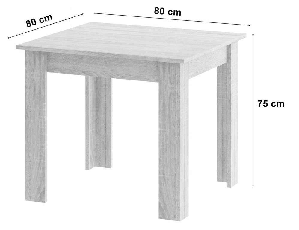 Lauko baldų komplektas Valora Baldų komplektas su 4 kėdėmis, ąžuolo sonomos ir juodos spalvos, 80 × 80 × 75 cm