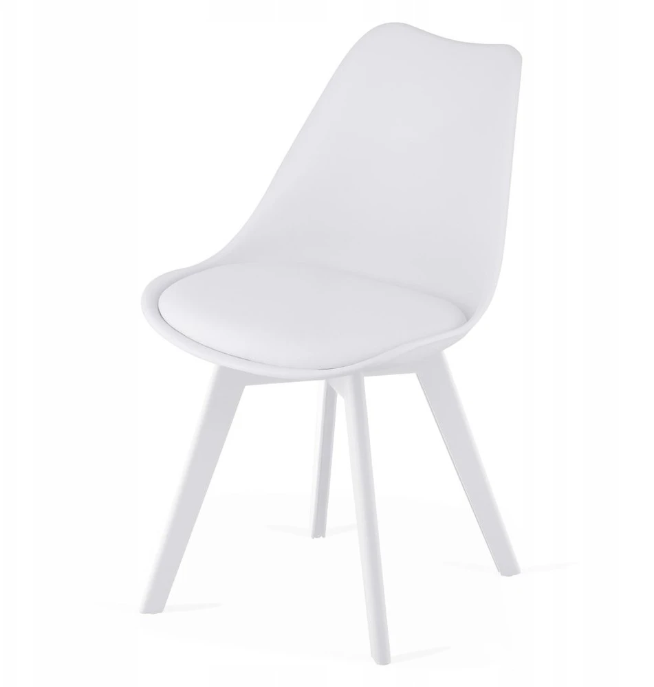Leobert Vidaus kėdė MARK su ekologiškos odos pagalvėle, balta, 82 cm