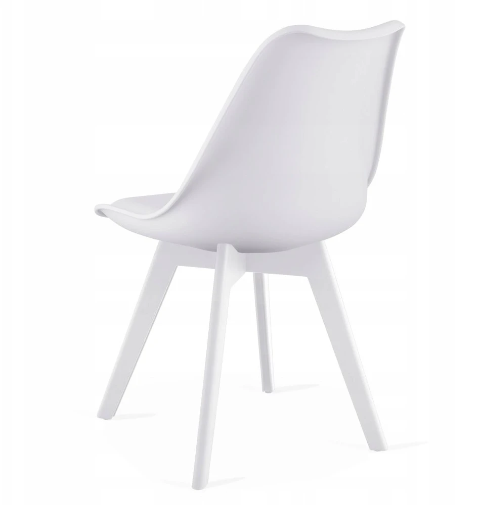 Leobert Vidaus kėdė MARK su ekologiškos odos pagalvėle, balta, 82 cm