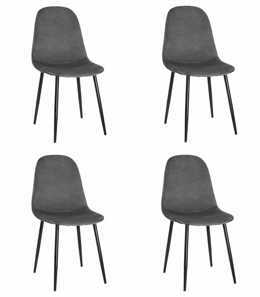 Leobert Kėdė COMO, aksominė, tamsiai pilka, 87,5 × 44,5 × 50,5 cm, 4 vnt.