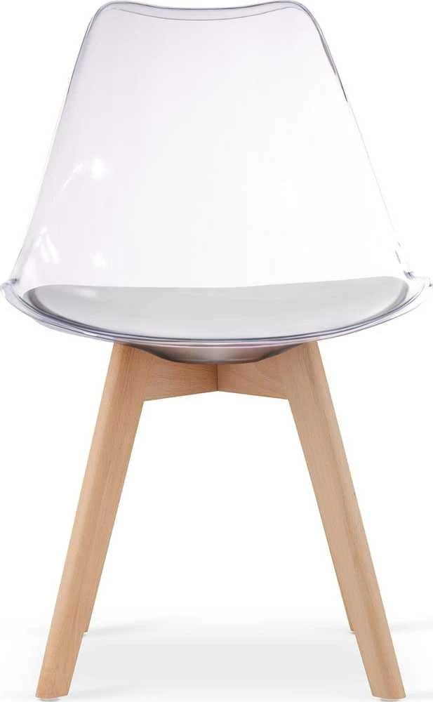 Leobert Kėdžių komplektas MARK su baltomis pagalvėlėmis, skaidrus, 82 cm, 4 vnt.