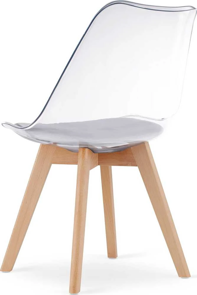 Leobert Kėdžių komplektas MARK su baltomis pagalvėlėmis, skaidrus, 82 cm, 4 vnt.