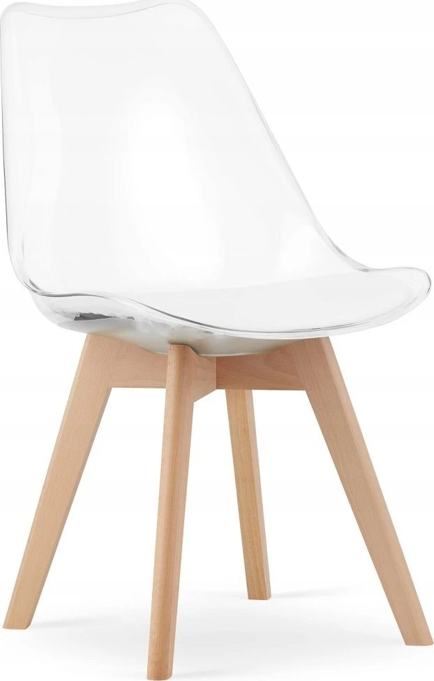 Leobert Kėdė MARK, skaidri su balta pagalvėle, 82 cm