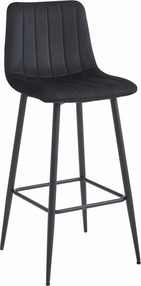 Leobert Baro kėdė su aksomine sėdyne ir plieninėmis kojomis, juoda, 104 cm, 4 vnt.