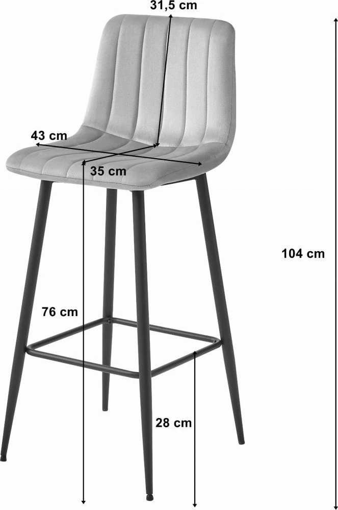 Leobert Baro kėdė su aksomine sėdyne, tamsiai žalia, 104 cm
