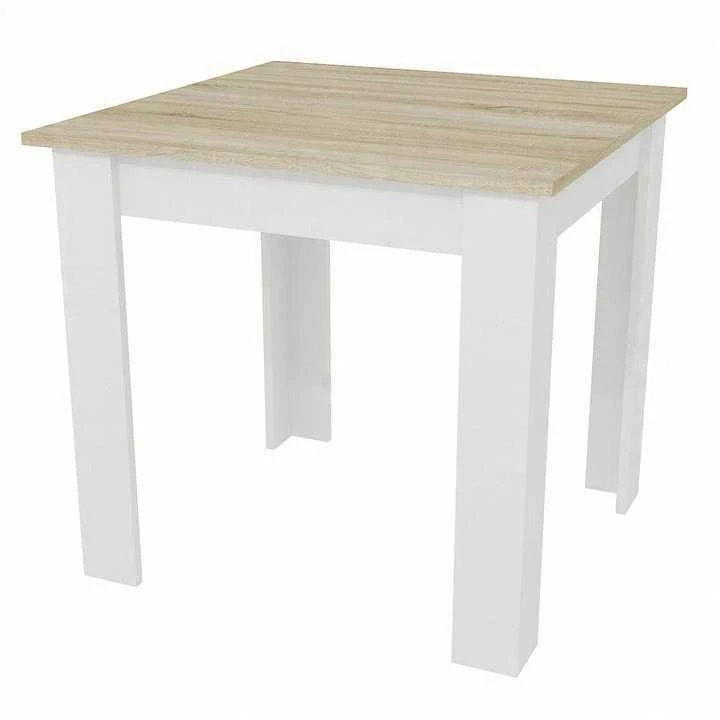 Lauko baldų komplektas Leobert Stalo ir 4 kėdžių komplektas, kvadratinis stalas, ąžuolo sonoma ir juodos spalvos, 80 × 80 cm