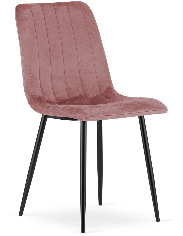Leobert Kėdžių komplektas su velvetiniu apmušalu, rožinis, 87 cm, 3 vnt.