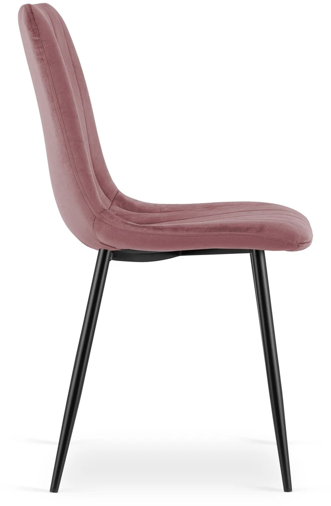 Leobert Kėdžių komplektas su velvetiniu apmušalu, rožinis, 87 cm, 3 vnt.