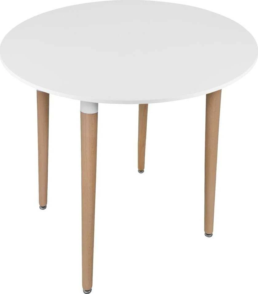 Leobert Stalas apvalus, baltas, Ø 80 × 74 cm