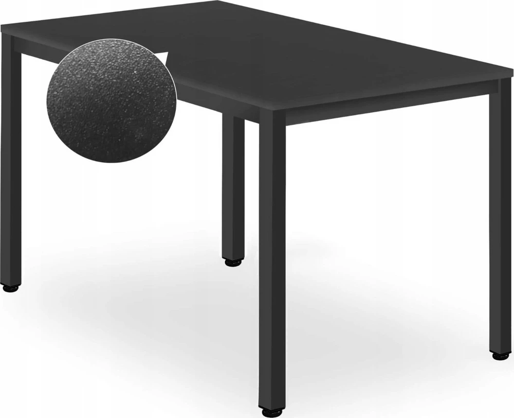 Leobert TESSA stalas 120cm x 60cm - juoda / juoda kojelės
