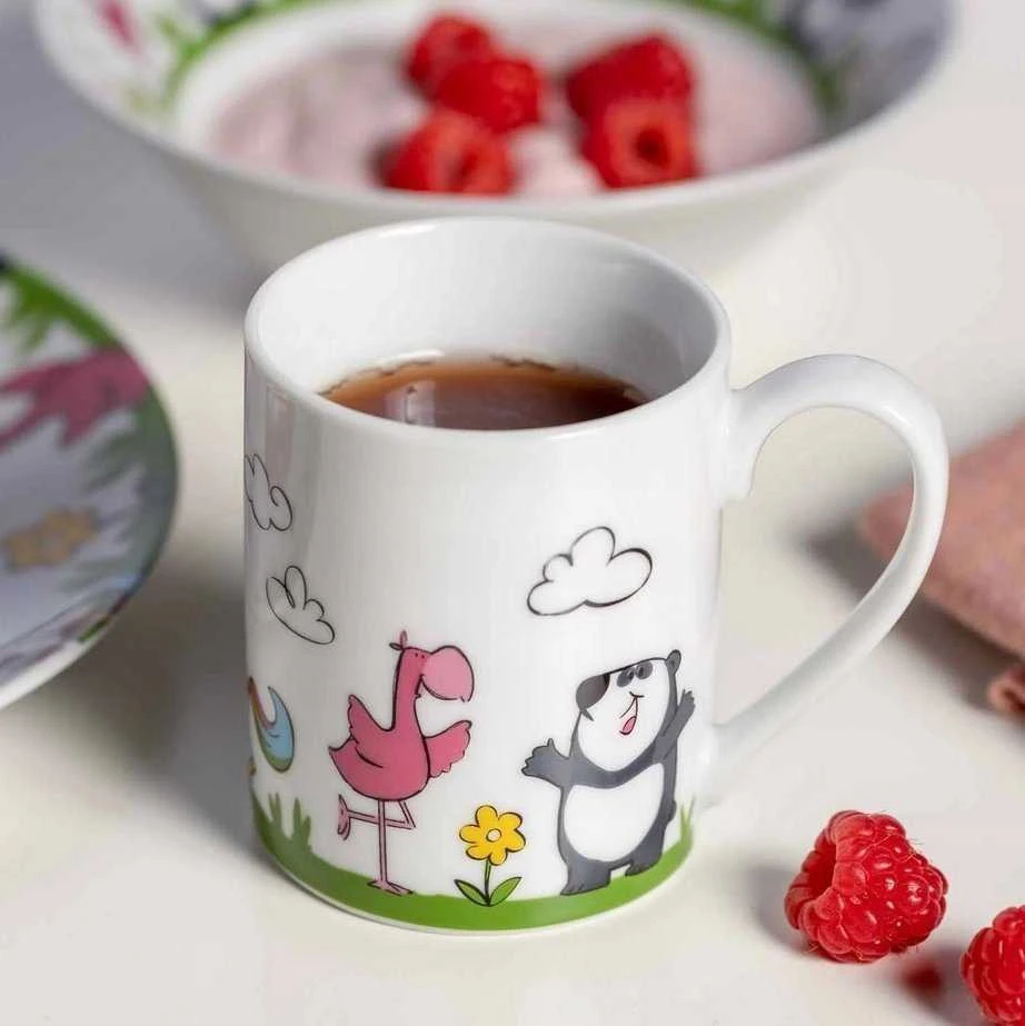 Leonardo 3 vaikiškų indų rinkinys flamingo BAMBINI AVVENTURA -